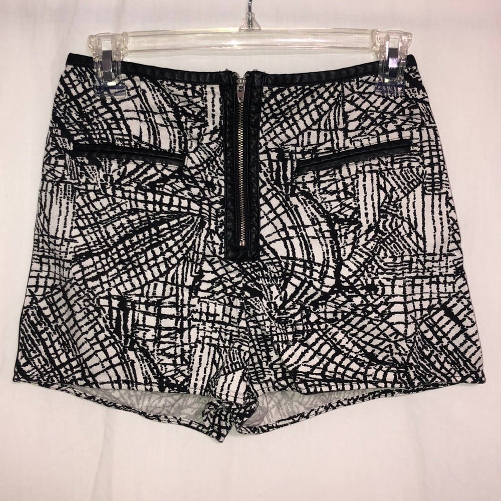 Black and White High Waisted Shorts